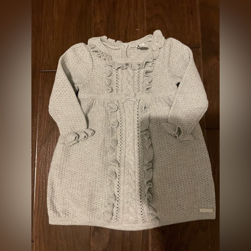 Janie and Jack Silver Sparkle Dress Size 6-12 months